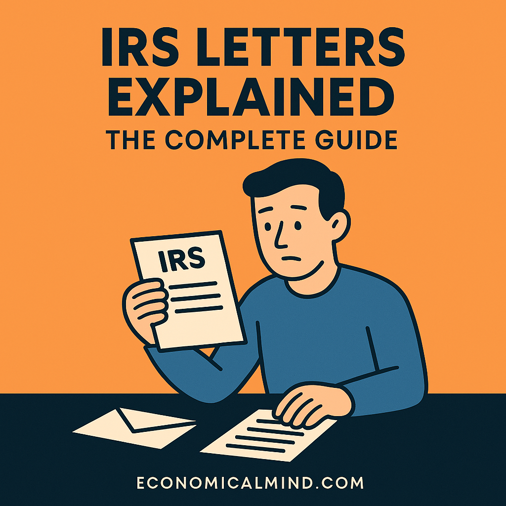 Illustration of a person calmly reviewing an IRS letter at a desk, symbolizing understanding tax notices and responding correctly.