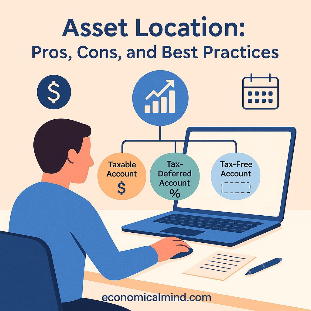 Investor reviewing tax-efficient retirement account strategy on laptop.