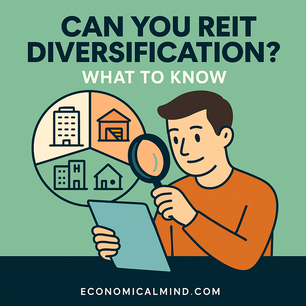 Illustration of an investor analyzing different REIT sectors, symbolizing diversification across real estate types.