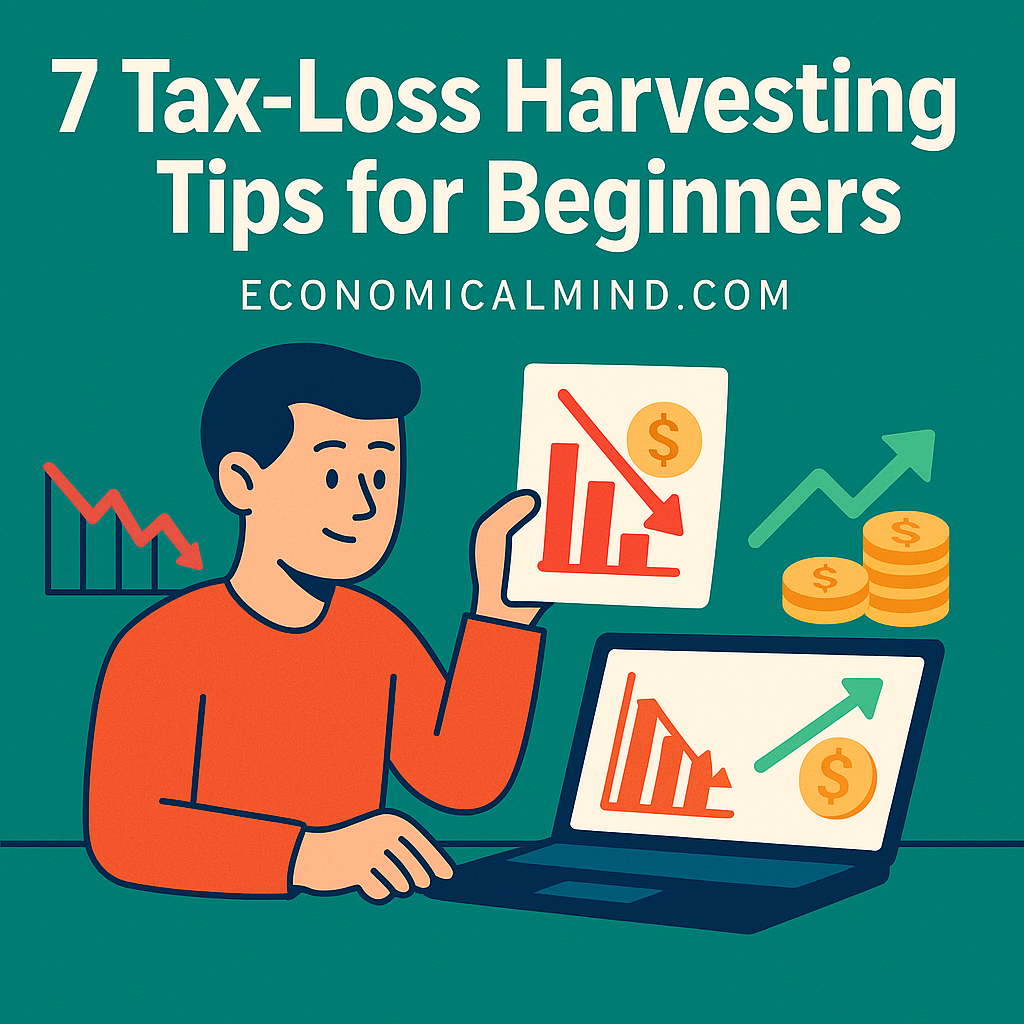 Investor reviewing portfolio losses and gains on a laptop to apply tax-loss harvesting strategies.